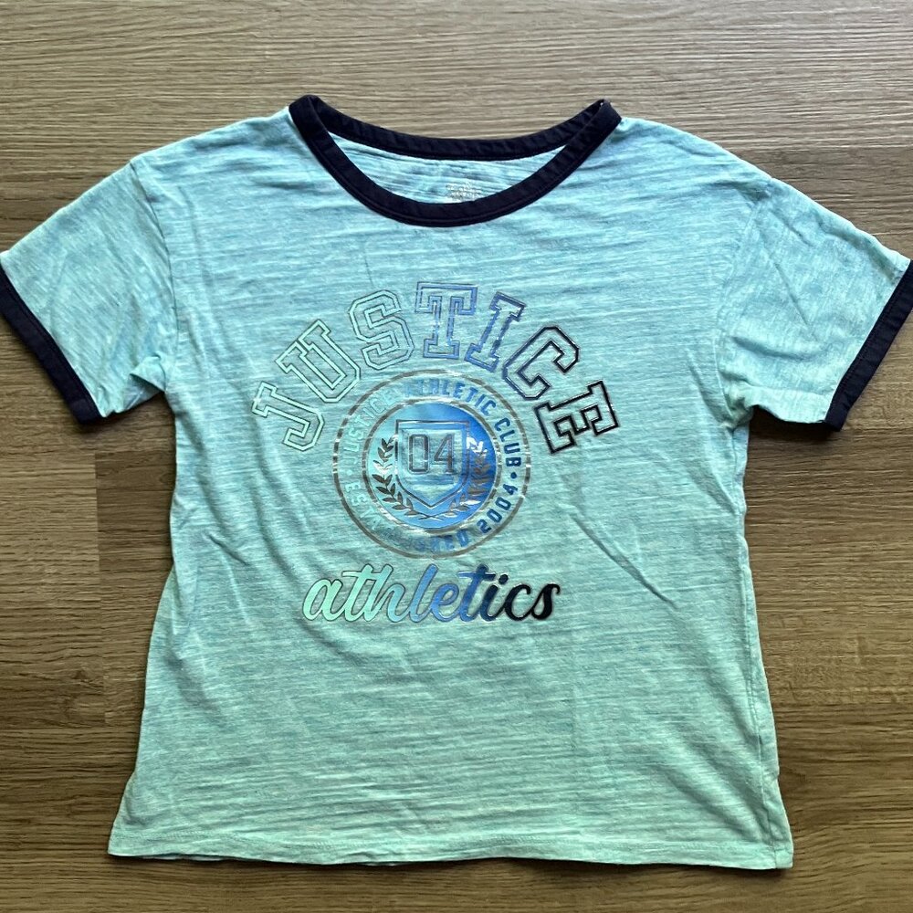10 Justice Blue Athletics Ringer Short-Sleeve T-Shirt